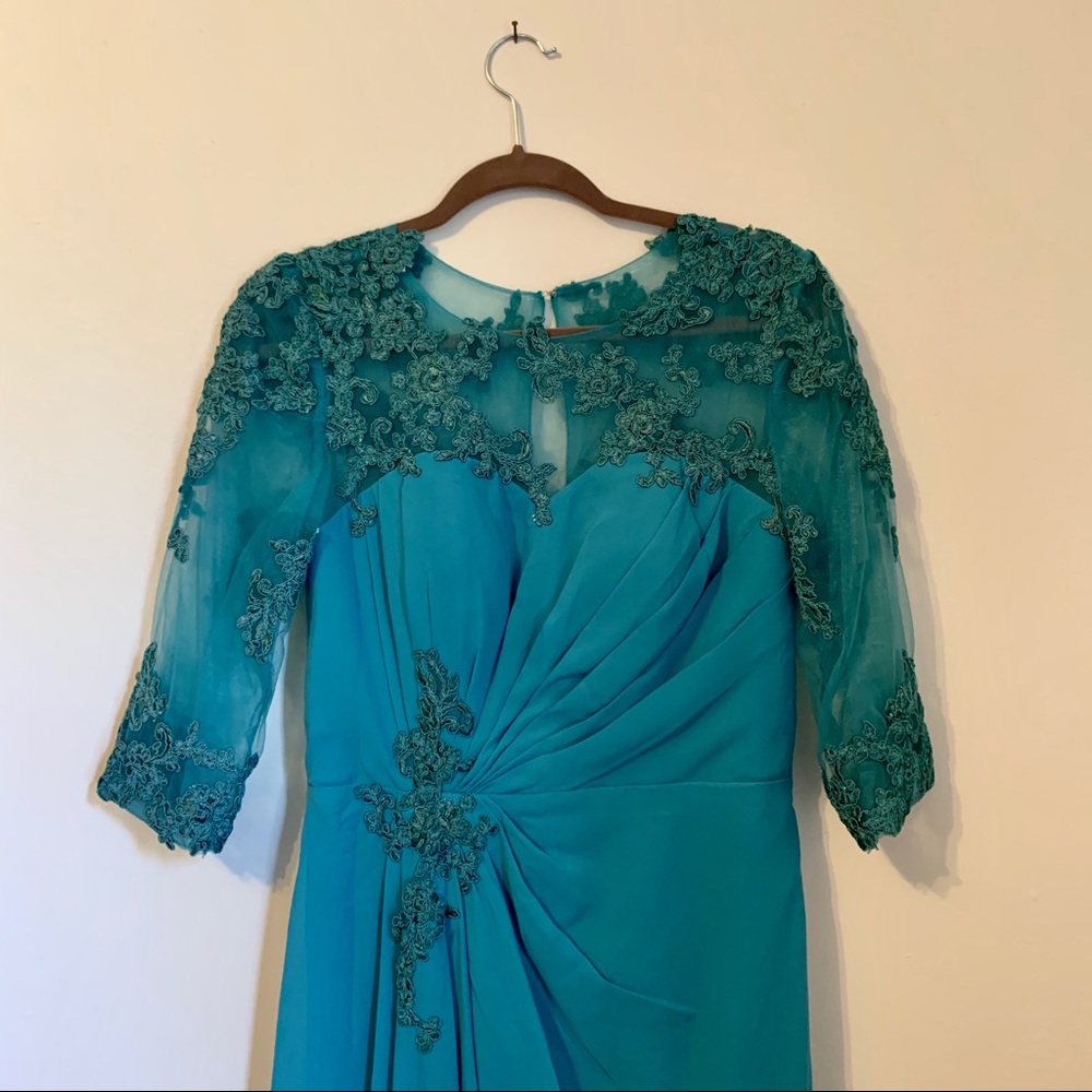 JJs House Aqua Gown with Lace